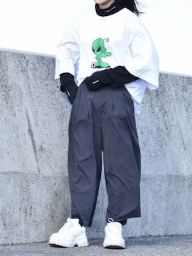 「Gosha Rubchinskiy（ゴーシャラブチンスキー）のアイテム」を使った、ゆきさん（レディース・153cm）の春コーディネート