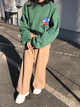 「Gosha Rubchinskiy（ゴーシャラブチンスキー）のアイテム」を使った、ゆきさん（レディース・153cm）の春コーディネート
