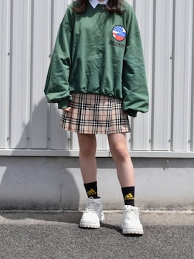 「Gosha Rubchinskiy（ゴーシャラブチンスキー）のアイテム」を使った、ゆきさん（レディース・153cm）の春コーディネート