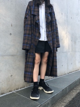 「my beautiful landlet（マイビューティフルランドレット）のアイテム（トレンチコート）」を使った、ゆきさん（レディース・153cm）の秋コーディネート