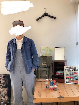 「BIG SMITH（ビッグスミス）のアイテム（サロペット/オーバーオール）」を使った、itsukamorinisumitaiさん（メンズ・174cm）の春コーディネート