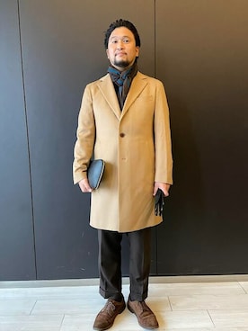 「アイテム（ストール/ショール）」を使った、東井さん（メンズ・175cm）の秋コーディネート
