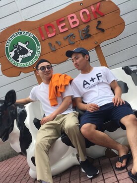 「Abercrombie&Fitch（アバークロンビーアンドフィッチ）のアイテム（帽子）」を使った、TELさん（メンズ・163cm）の秋コーディネート
