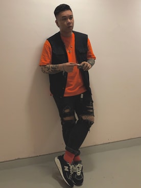 「H&M（エイチ・アンド・エム）のアイテム（ブルゾン）」を使った、KL Honさん（メンズ・180cm）の夏コーディネート