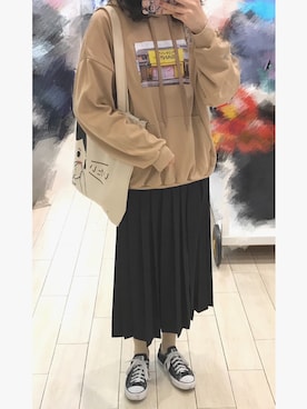 「GLOSTER（グロスター）のアイテム（モッズコート）」を使った、summerkiさん（レディース・171cm）の春コーディネート