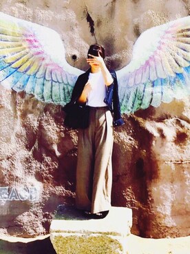 「wearhalloween2017」｜「アイテム（デニムジャケット）」を使った、Hatakoさん（レディース・161cm）の秋コーディネート
