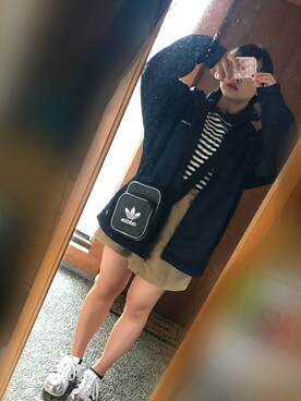 「アイテム（ジャージ）」を使った、フ ウ カさん（レディース・156cm・10代）の冬コーディネート
