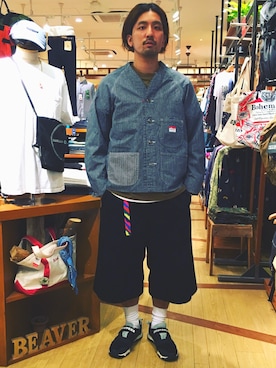 「MANASTASH（マナスタッシュ）のアイテム（スニーカー）」を使った、Funachangさん（メンズ・177cm）の夏コーディネート