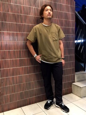 「MANASTASH（マナスタッシュ）のアイテム（スニーカー）」を使った、Funachangさん（メンズ・177cm）の夏コーディネート