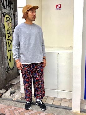 「MANASTASH（マナスタッシュ）のアイテム（スニーカー）」を使った、Funachangさん（メンズ・177cm）の夏コーディネート