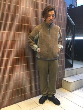 「and wander（アンドワンダー）のアイテム（その他トップス）」を使った、Funachangさん（メンズ・177cm）の秋コーディネート