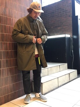 「MANASTASH（マナスタッシュ）のアイテム（モッズコート）」を使った、Funachangさん（メンズ・177cm）の秋コーディネート
