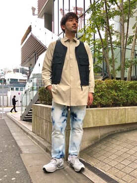 「MANASTASH（マナスタッシュ）のアイテム（ベスト）」を使った、Funachangさん（メンズ・177cm）の冬コーディネート