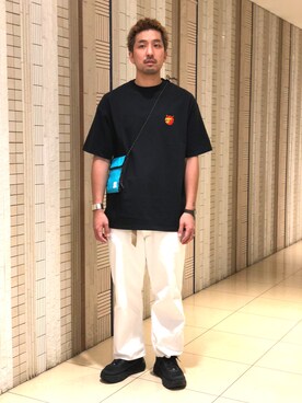 「AlexanderLeeChang（アレキサンダーリーチャン）のアイテム（トップス）」を使った、Funachangさん（メンズ・177cm）の夏コーディネート