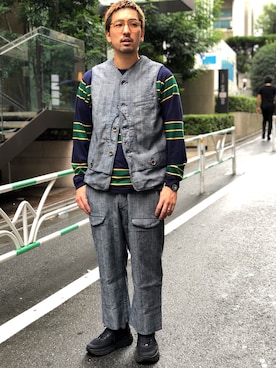 「FUNSET OF ART（ファンセットオブアート）のアイテム」を使った、Funachangさん（メンズ・177cm）の秋コーディネート