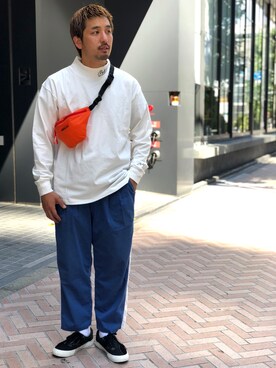 「MANASTASH（マナスタッシュ）のアイテム（バッグ）」を使った、Funachangさん（メンズ・177cm）の秋コーディネート