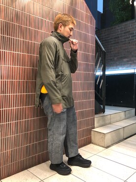 「MANASTASH（マナスタッシュ）のアイテム（バッグ）」を使った、Funachangさん（メンズ・177cm）の秋コーディネート