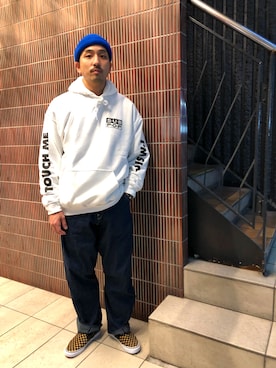 「SUB POP（サブポップ）のアイテム（トップス）」を使った、Funachangさん（メンズ・177cm）の冬コーディネート