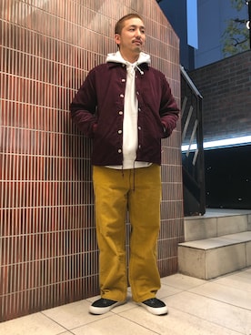 「MANASTASH（マナスタッシュ）のアイテム（ジャケット/アウター）」を使った、Funachangさん（メンズ・177cm）の冬コーディネート