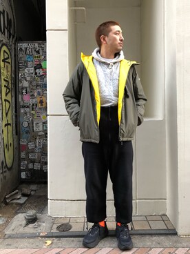 「MANASTASH（マナスタッシュ）のアイテム（ジャケット/アウター）」を使った、Funachangさん（メンズ・177cm）の冬コーディネート