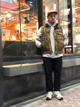 「FILSON（フィルソン）のアイテム（ジャケット/アウター）」を使った、Funachangさん（メンズ・177cm）の冬コーディネート