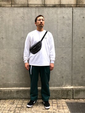 「MANASTASH（マナスタッシュ）のアイテム（バッグ）」を使った、Funachangさん（メンズ・177cm）の冬コーディネート
