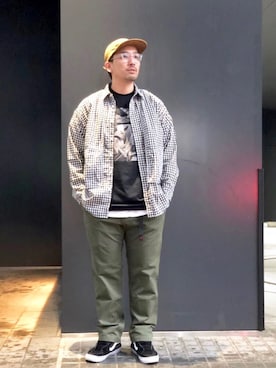「Gramicci（グラミチ）のGRAMICCI/グラミチ　NN-PANTS JUST CUT / NNパンツジャストカット < 8817-FDJ >（チノパンツ）」を使った、Funachangさん（メンズ・177cm）の春コーディネート