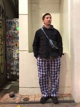 「Gramicci（グラミチ）のアイテム（パーカー）」を使った、Funachangさん（メンズ・177cm）の春コーディネート