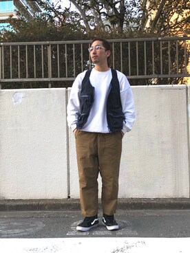 BEAVER渋谷店｜Funachang使用「Manastash（MANASTASH/マナスタッシュ HEMP BAGGY PANT ヘンプバギーパンツ）」的時尚穿搭