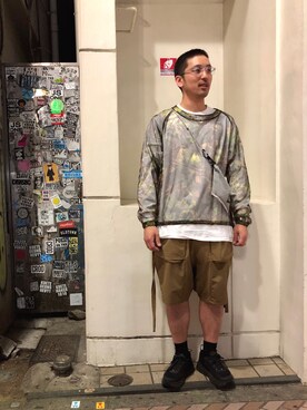 「and wander（アンドワンダー）のアイテム（バッグ）」を使った、Funachangさん（メンズ・177cm）の春コーディネート