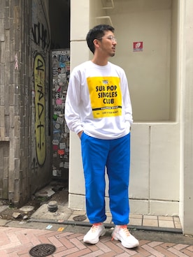 「SUB POP（サブポップ）のアイテム（トップス）」を使った、Funachangさん（メンズ・177cm）の秋コーディネート