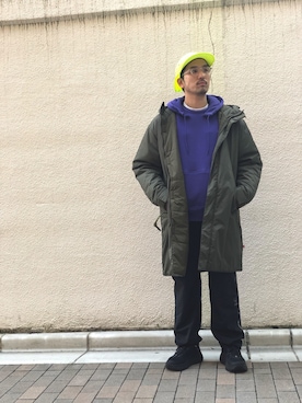 「MANASTASH（マナスタッシュ）のアイテム（パーカー）」を使った、Funachangさん（メンズ・177cm）の秋コーディネート