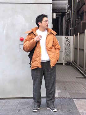 「MANASTASH（マナスタッシュ）のアイテム（ジャケット/アウター）」を使った、Funachangさん（メンズ・177cm）の秋コーディネート