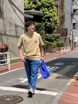「ベージュTシャツ」｜Funachangさん（メンズ・177cm）の夏コーディネート