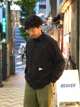 「and wander（アンドワンダー）のアイテム（トップス）」を使った、Funachangさん（メンズ・177cm）の秋コーディネート