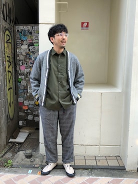「and wander（アンドワンダー）のアイテム（トップス）」を使った、Funachangさん（メンズ・177cm）の秋コーディネート