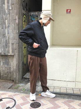 「MANASTASH（マナスタッシュ）のアイテム（MA-1）」を使った、Funachangさん（メンズ・177cm）の冬コーディネート