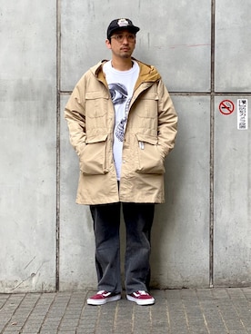 「ABU GARCIA（アブ・ガルシア）のアイテム（帽子）」を使った、Funachangさん（メンズ・177cm）の冬コーディネート