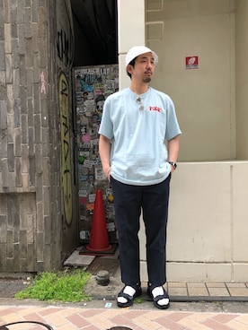 「MANASTASH（マナスタッシュ）のアイテム（シューズ）」を使った、Funachangさん（メンズ・177cm）の春コーディネート