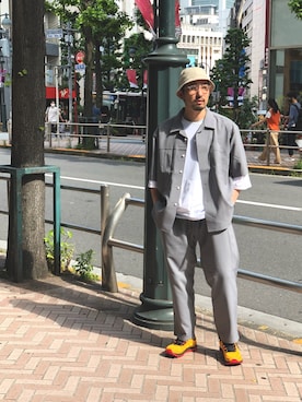 「Gramicci（グラミチ）のアイテム（トップス）」を使った、Funachangさん（メンズ・177cm）の春コーディネート