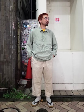 「MANASTASH（マナスタッシュ）のアイテム（シューズ）」を使った、Funachangさん（メンズ・177cm）の夏コーディネート