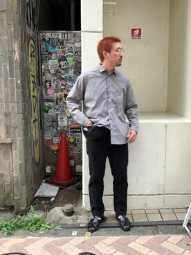「and wander（アンドワンダー）のアイテム（トップス）」を使った、Funachangさん（メンズ・177cm）の夏コーディネート