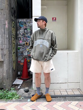 「ABU GARCIA（アブ・ガルシア）のアイテム（スウェット）」を使った、Funachangさん（メンズ・177cm）の夏コーディネート