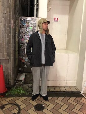 「meanswhile（ミーンズワイル）のアイテム」を使った、Funachangさん（メンズ・177cm）の秋コーディネート