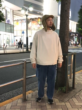 「and wander（アンドワンダー）のアイテム（帽子）」を使った、Funachangさん（メンズ・177cm）の秋コーディネート