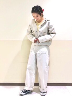 「coen」｜「アイテム（デニムジャケット）」を使った、coen あまりさん（レディース・158cm）の春コーディネート