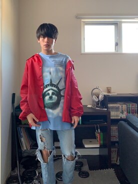 「off white」｜「アイテム（その他アウター）」を使った、そーさん（メンズ・170cm）の冬コーディネート
