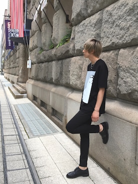「LAD MUSICIAN（ラッドミュージシャン）のアイテム（チノパンツ）」を使った、ゆさんさん（メンズ・181cm）の夏コーディネート