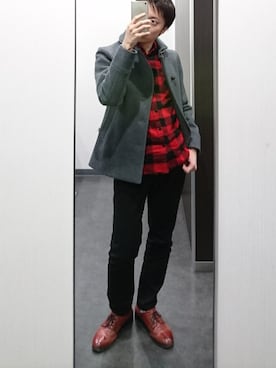 「EDIFICE（エディフィス）のアイテム（その他アウター）」を使った、亮さん（メンズ・168cm）の冬コーディネート