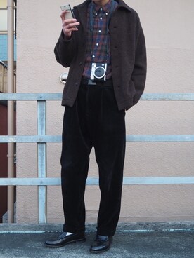「Y's（ワイズ）のアイテム（その他アウター）」を使った、けんてぃーさん（メンズ・187cm）の冬コーディネート